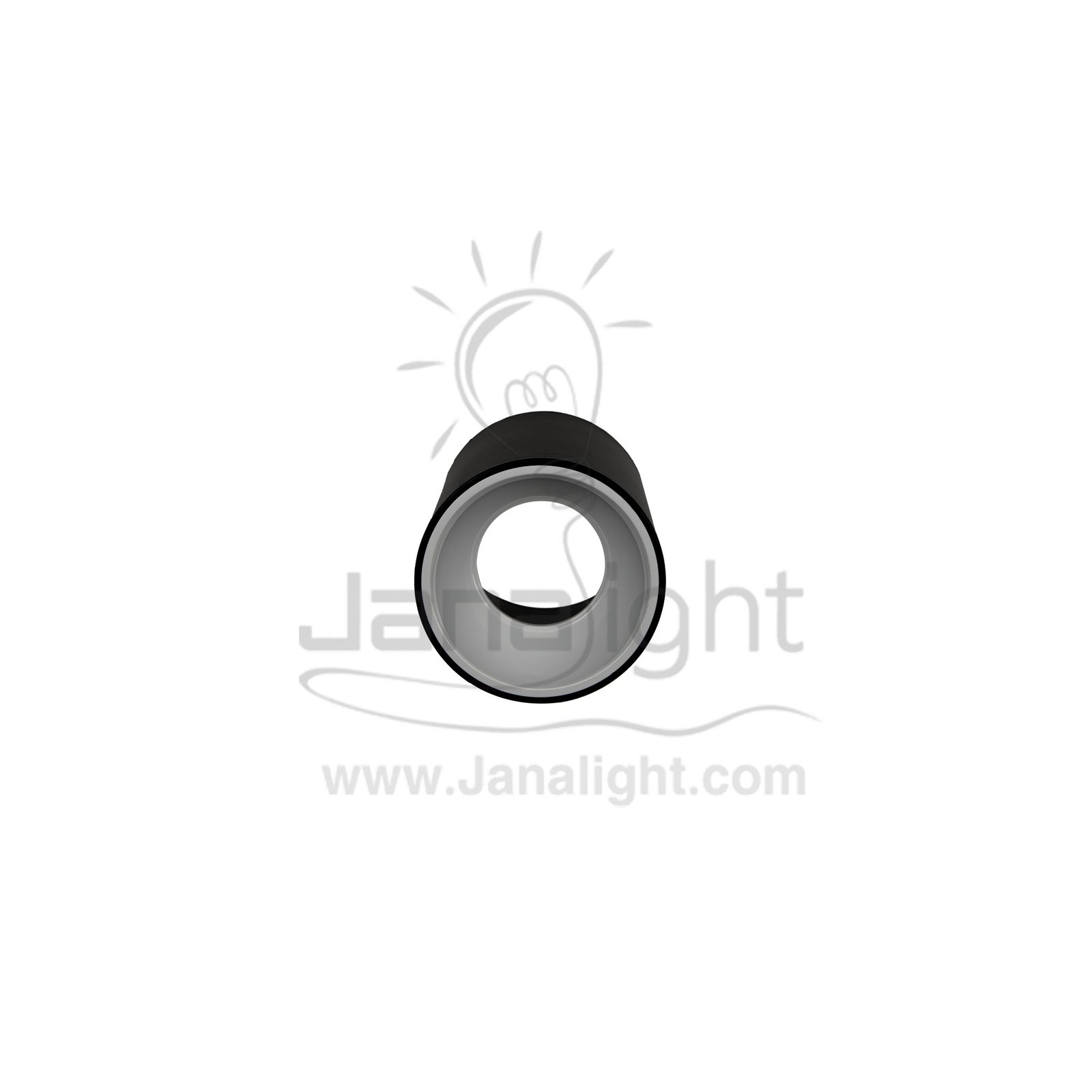 سلندر فارغ مدور اسود قلب ابيض بلاستيك Empty Round Cylinder Light Black with White Core Plastic